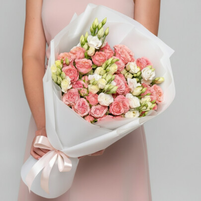 Букет "Розовое-Белое" фото