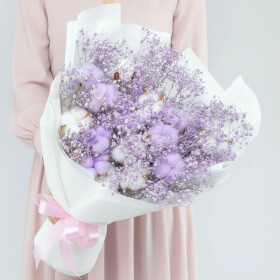 Букет "Сиреневый Иней" сухоцвет; фото