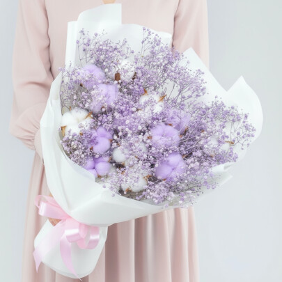 Букет "Сиреневый Иней" сухоцвет; фото