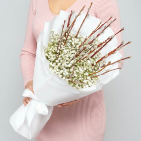 Букет "Верба и Гипсофила" фото