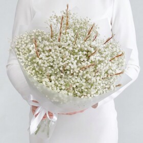 Букет "Верба и Гипсофила Белая" фото