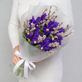 Букет "Верба и Ирисы" мини фото