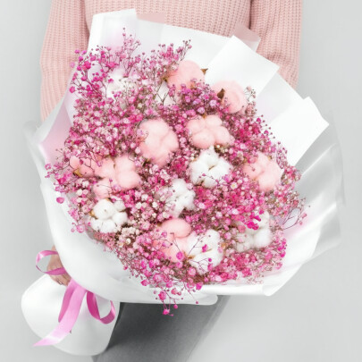 Букет "Вишневый Пирог" сухоцвет фото