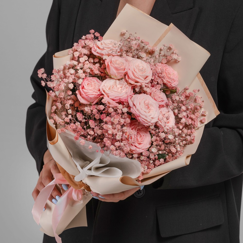 Букет "Вишнёвая Пудра" фото