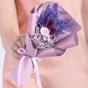 Букет-комплимент из стабилизированных цветов и сухоцветов &quot;Lilac&quot;