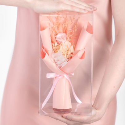 Букет-комплимент из стабилизированных цветов и сухоцветов "Pink" изображение 3