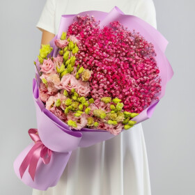 Букет "Гипсофила и Розовая Эустома" фото