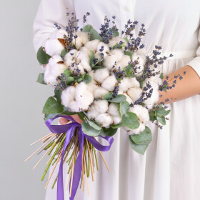 Букет "Хлопок и Лаванда" сухоцвет фото
