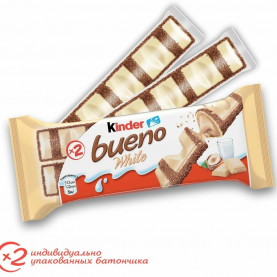Шоколадный батончик "Kinder Bueno White" - 43 гр. фото