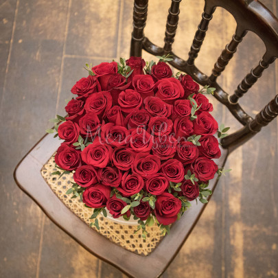 45 Красных Роз в коробке фото изображение 2