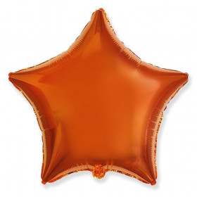 Шар (18/46 см.) &quot;Звезда, Оранжевая, Глянец&quot; (фольга/гелий) фото