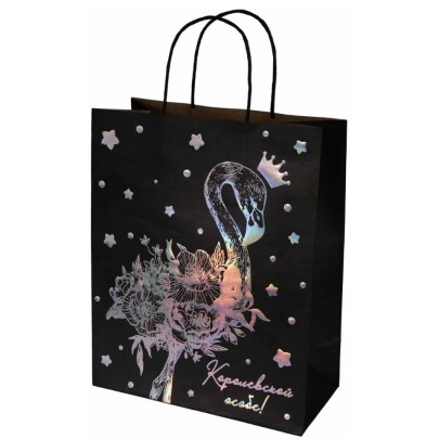 Пакет "Королевской особе! (фламинго)" 32*26*13 см. фото