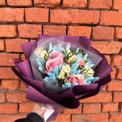 Букет дня "Натуральный  сухоцветов" в ящике фото