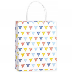 Пакет &quot;Разноцветные треугольники, Белый&quot; 32*26*12 см. фото
