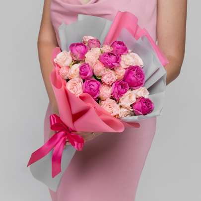 Букет цветов "7 Роз Мисти Бомбастик 40 см." фото