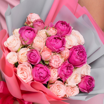 Букет цветов "7 Роз Мисти Бомбастик 40 см." фото изображение 3