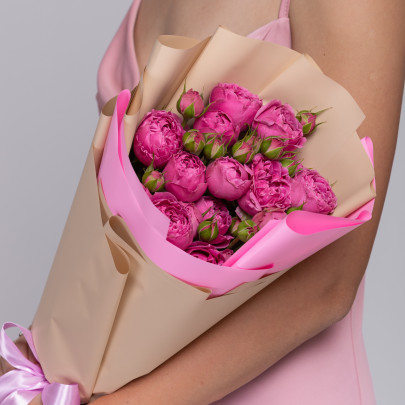 букет живых цветов 5 роз мисти баблс 40 сантиметров фото изображение 3