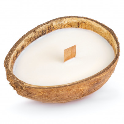 Свеча Ароматическая "Пион" в кокосе фото