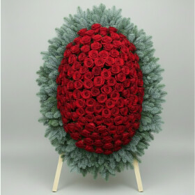 Траурный Венок из Розы Красной и Нобилис фото