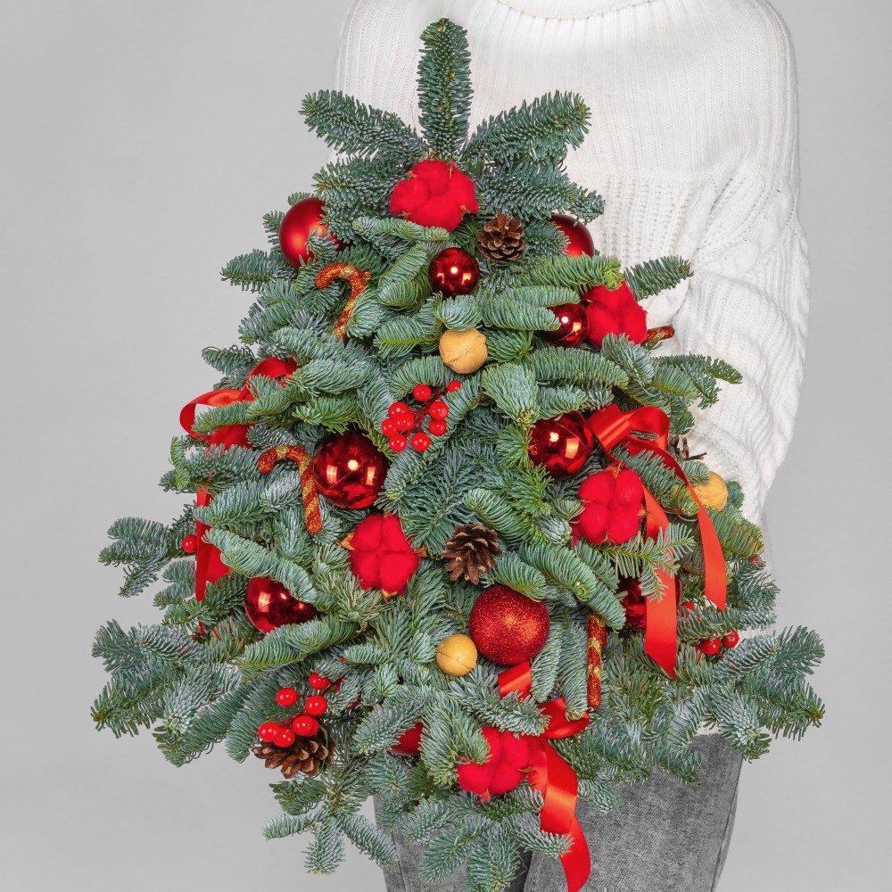 Новогодняя ёлка красная (45 см.) фото