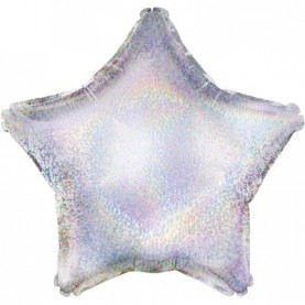 Воздушный Шар "Звезда" (Серебро, голография) фото